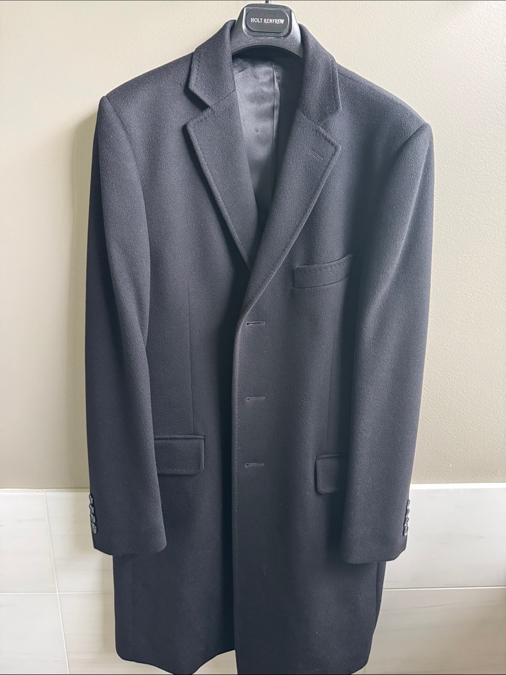 Dolce & Gabbana Black Single-Breasted Cashmere Wool Coat